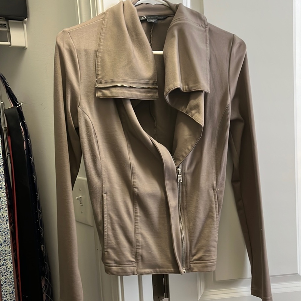 Tan jacket, slim fit